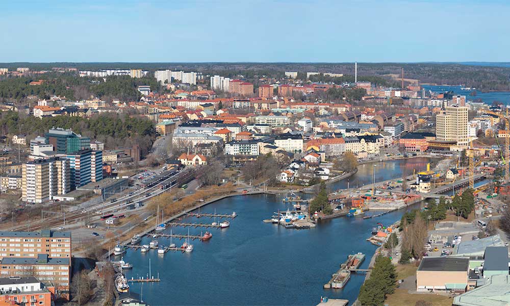 En översiktsbild över Södertälje